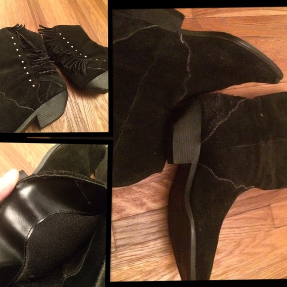 Western fringe suede boots great condition - Picture 2 of 4