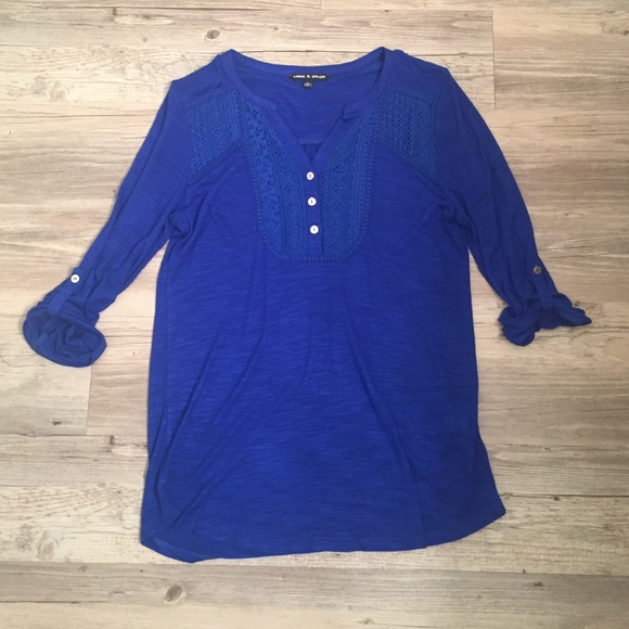 Royal Blue Three Quarter Sleeve Top/Tunic