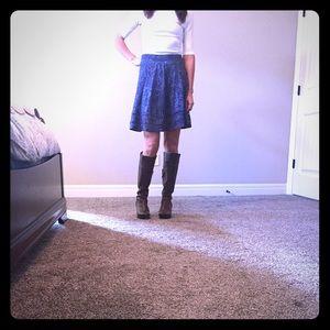 Blue Floral Lace Skirt