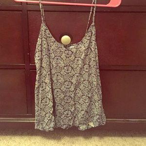 Navy & white open back tank top