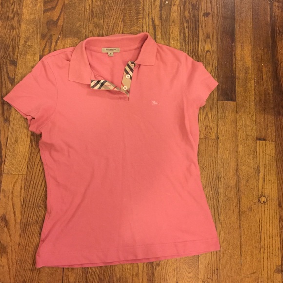 Pink Burberry size M polo