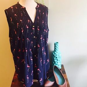 Navy sleeveless blouse