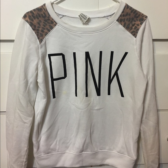 PINK Victoria's Secret Sweaters - Vs pink White crew neck