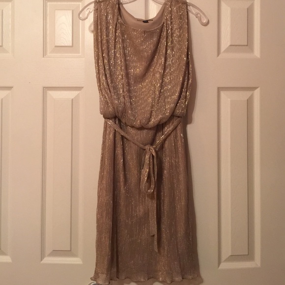 Gold Shimmer Semi Formal Dress