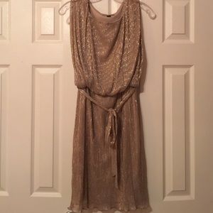 Gold Shimmer Semi Formal Dress
