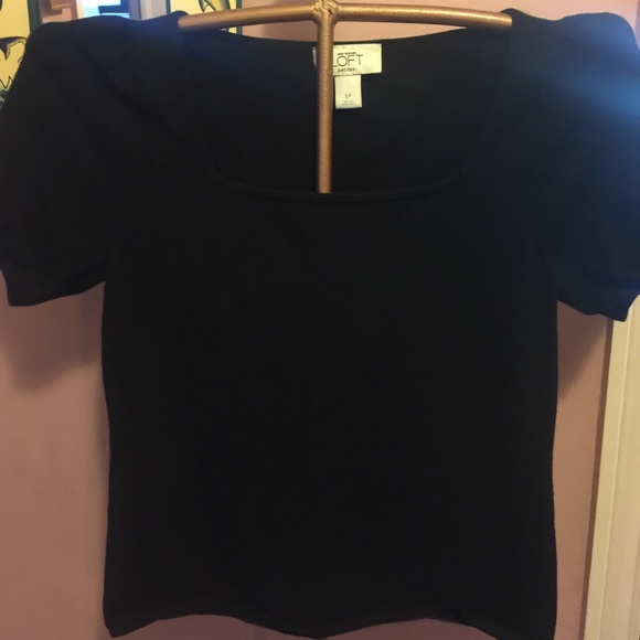 Ann Taylor short sleeve black top
