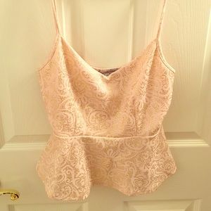 Charlotte Russe Pink and Gold Peplum Tank