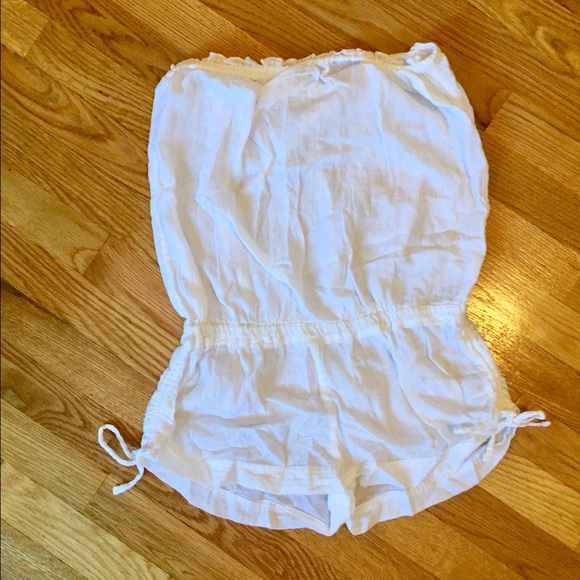 VS sheer white strapless romper coverup
