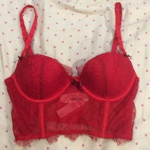 Luscious Red Lace Bustier. Victoria's Secret, NWOT