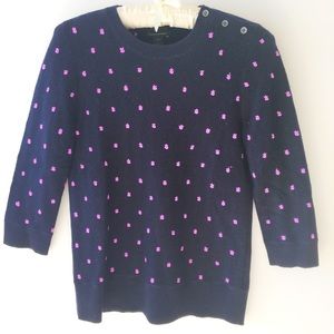 J Crew Collection Cashmere Navy Blue Sweater