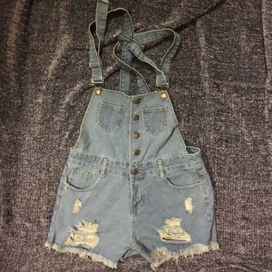 Light Wash Overalls