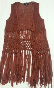 Burnt Sienna Retro Fringe Vest