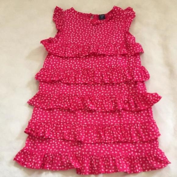 Gap ruffle heart print dress