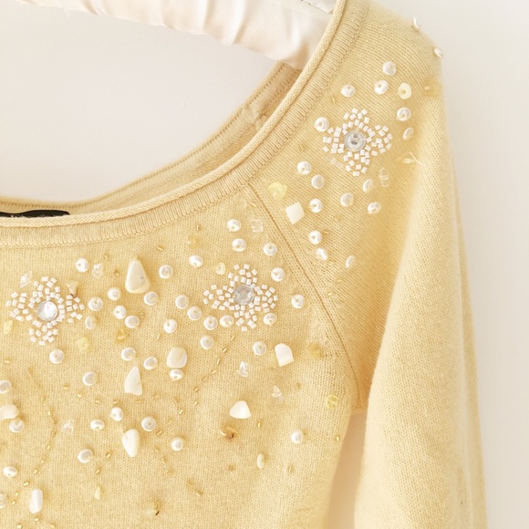 Gorgeous Cashmere Beaded Bebe Sweater
