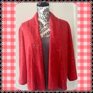 🎉NEW ITEM!🎉Coral Sequin Cardigan