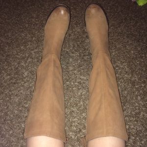 Tan Matte Leather-Upper Riding Boots