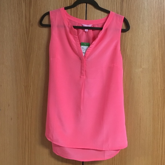 Lilly Pulitzer Pink Silk Stacey Top