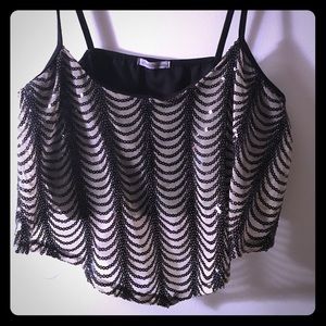 Black Sequin Bralette/ Crop Top