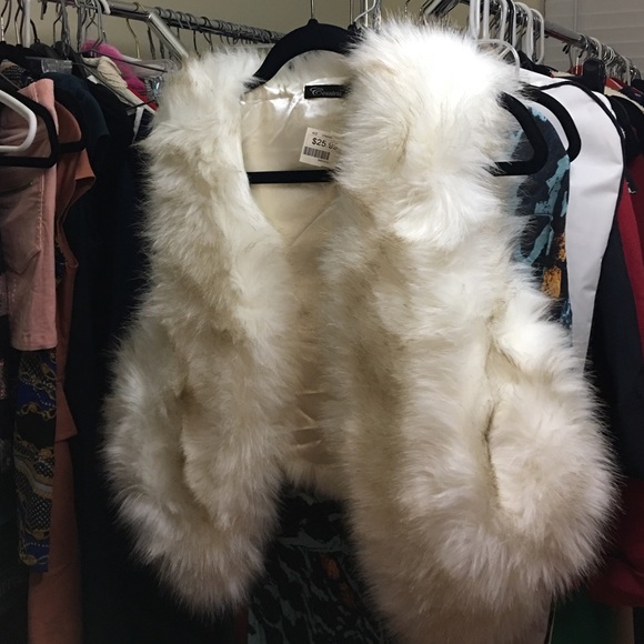 White fur cardigan size s/m