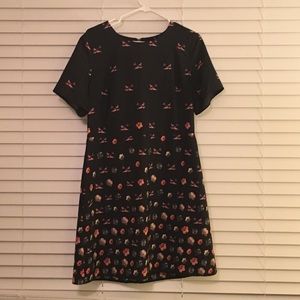 Asos black print crew neck dress