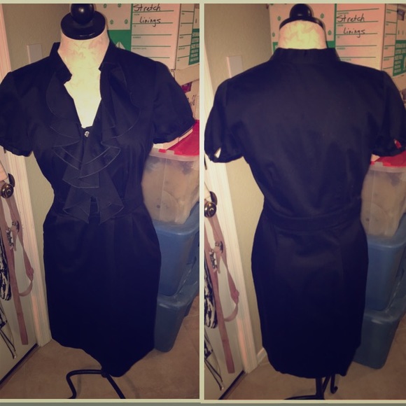 Black Ruffley Shift Dress