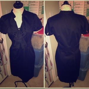 Black Ruffley Shift Dress