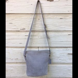 Vintage Suede Coach Bucket Bag