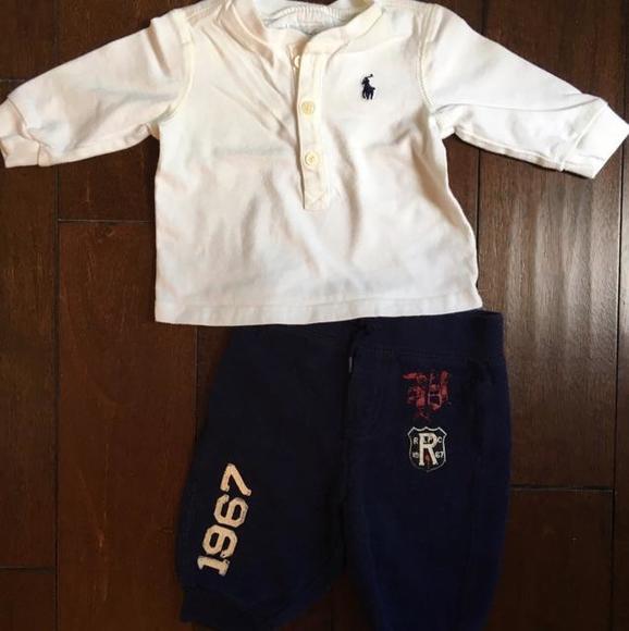 Ralph Lauren sweats and Henley top, VGUC, 0-3m - Picture 1 of 1