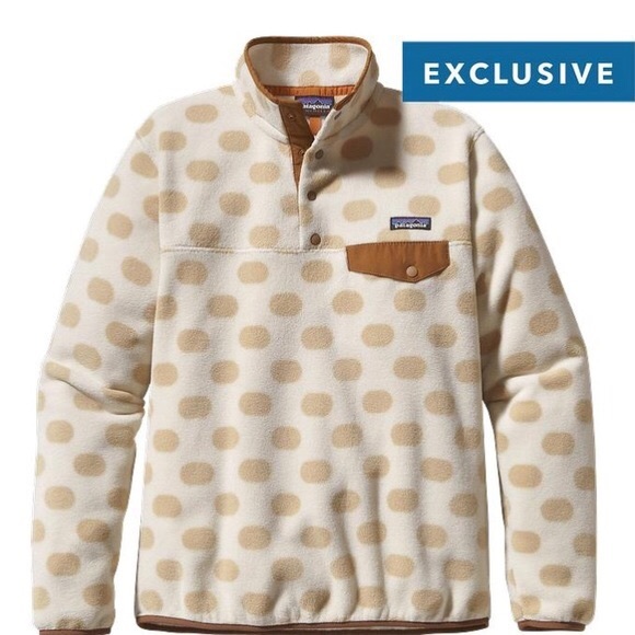 Polka Dot fleece T Snap Patagonia Pullover Small