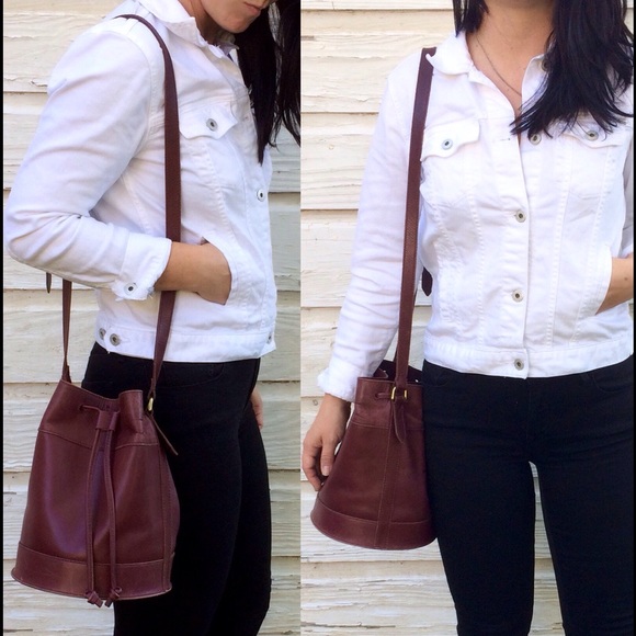 Madewell Oxblood Leather Bucket Bag