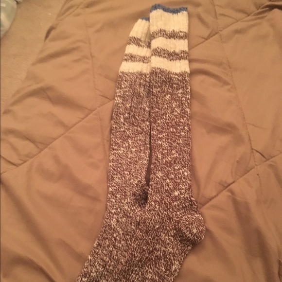 Brown and cream knee high/thigh high socks