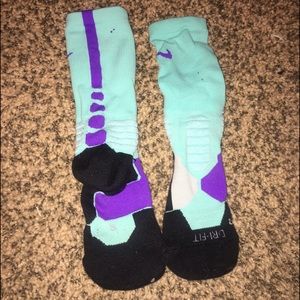 Blue and purple Nike Elite socks