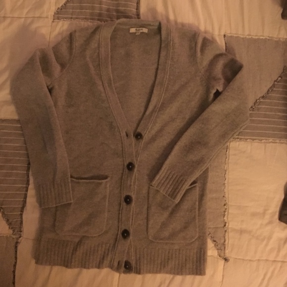 Madewell thick wool grey cardigan