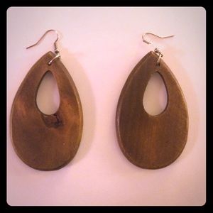 Wooden hoop earring