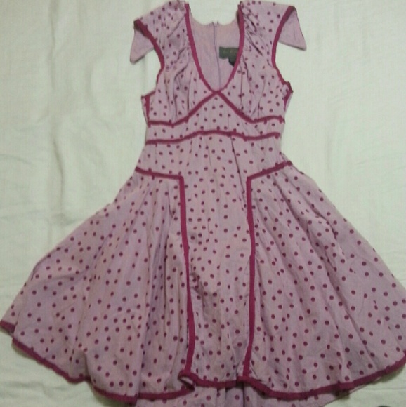 Swing Dance Purple Polka Dot Dress - Picture 1 of 3
