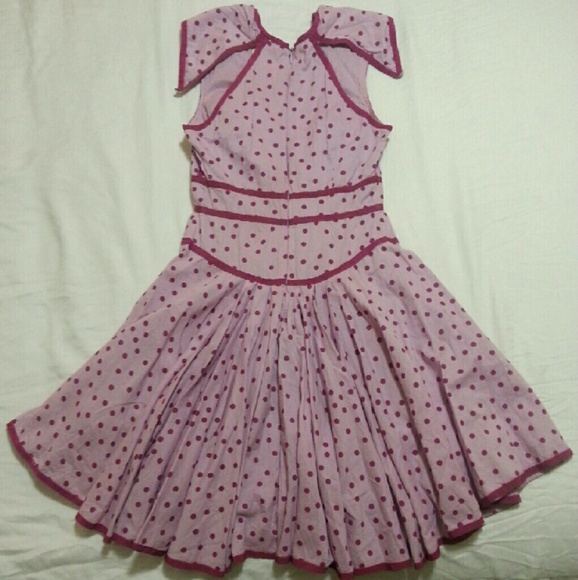 Swing Dance Purple Polka Dot Dress - Picture 2 of 3