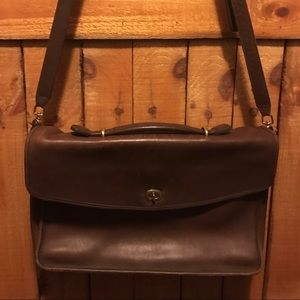 Brown leather brief case