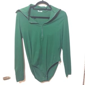 Wolford Columbus Bodysuit Long Sleeve Green Large