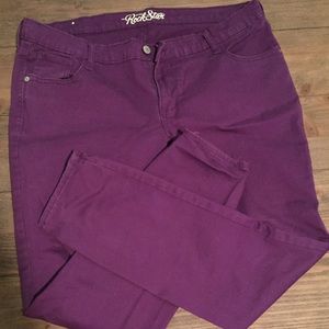 Purple Skinny Leg Jeans Old Navy Rockstar Size 18