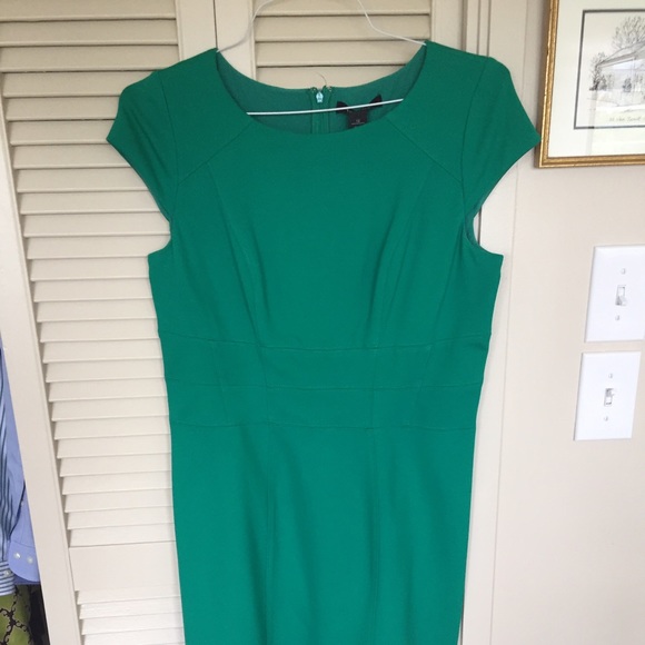 Green White House Black Market Dress