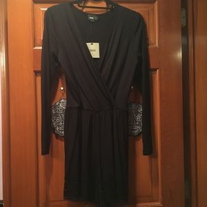 Laced bottoms black romper!