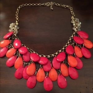 Francesca's orange and pink statement necklace