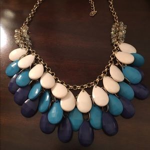 Francesca's blue and white statement necklace