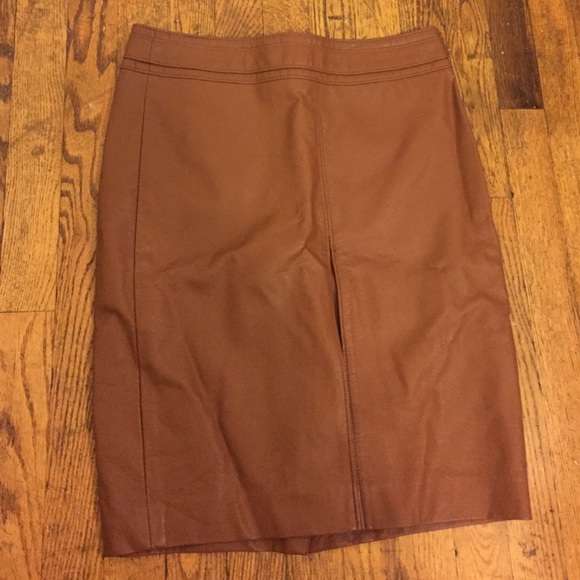The Limited size 4 brown leather pencil skirt