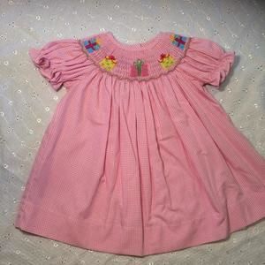 Pink smocked dress