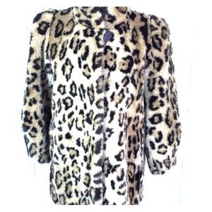Faux leopard fur coat