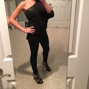 Forever 21 black and gold off the shoulder top
