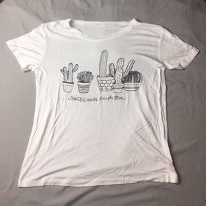 NWOT White Embroidered Tee