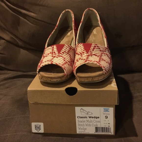 Toms Classic Wedge Scarlet Multi Cross Stitch
