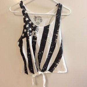 America flag crop tank